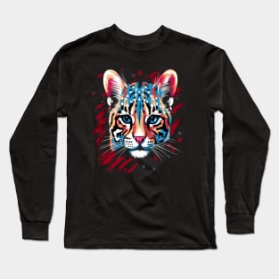 Patriotic Ocelot Long Sleeve T-Shirt